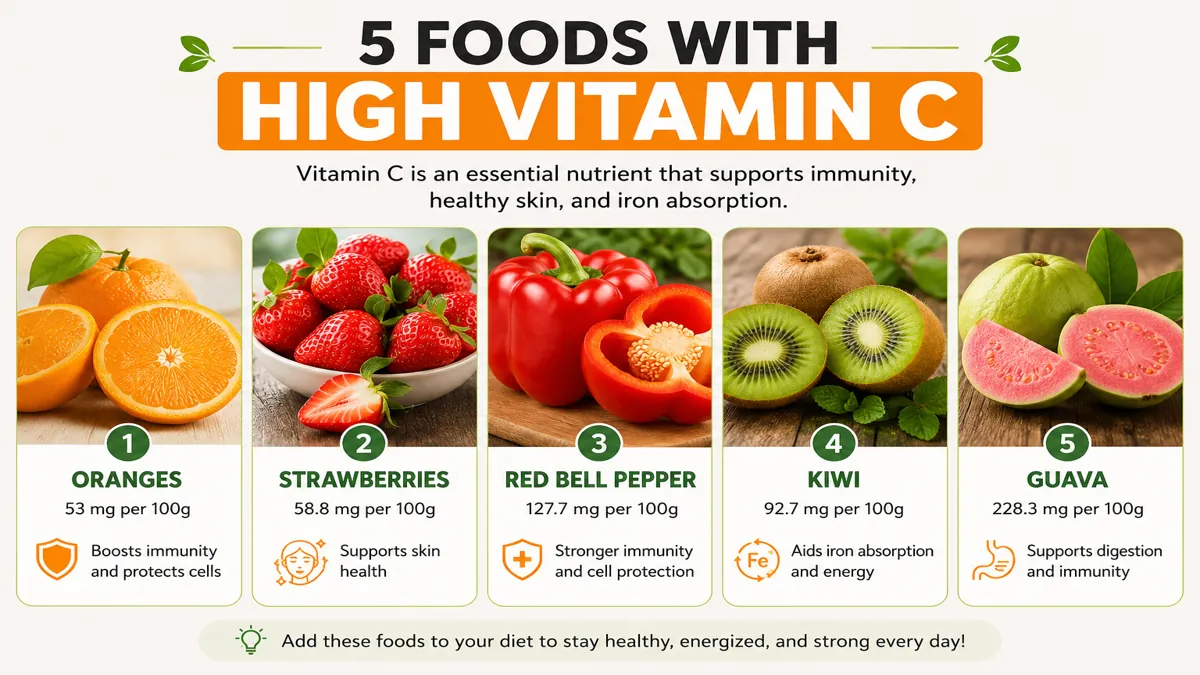 5 Foods With High Vitamin C: Boost Your Immunity Naturally