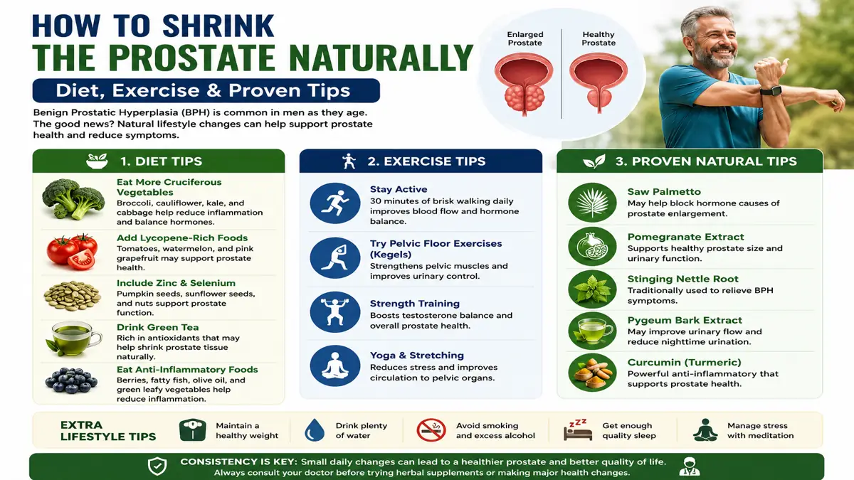 How to Shrink the Prostate Naturally Diet, Exercise & Proven Tips