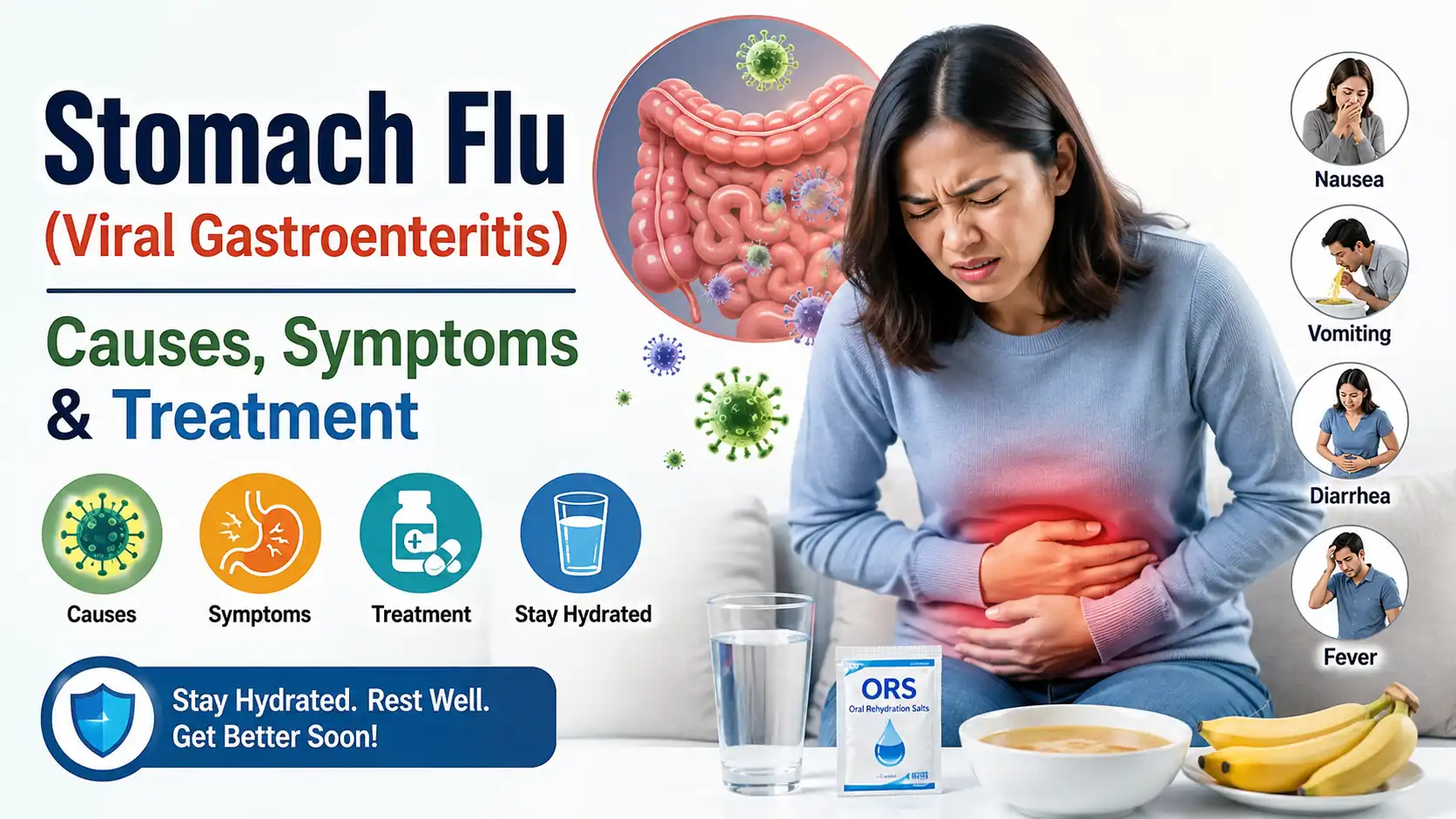 Stomach Flu (Viral Gastroenteritis): Causes, Symptoms & Treatment Guide