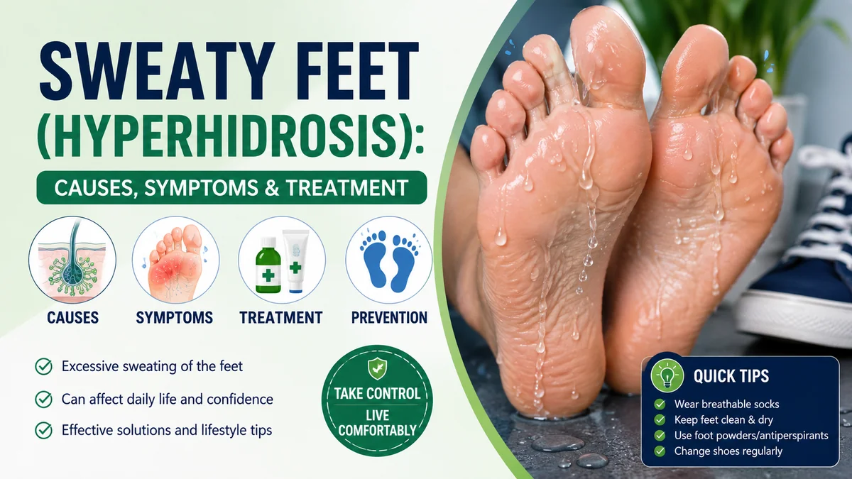 Sweaty Feet (Hyperhidrosis) Causes, Symptoms & Treatment
