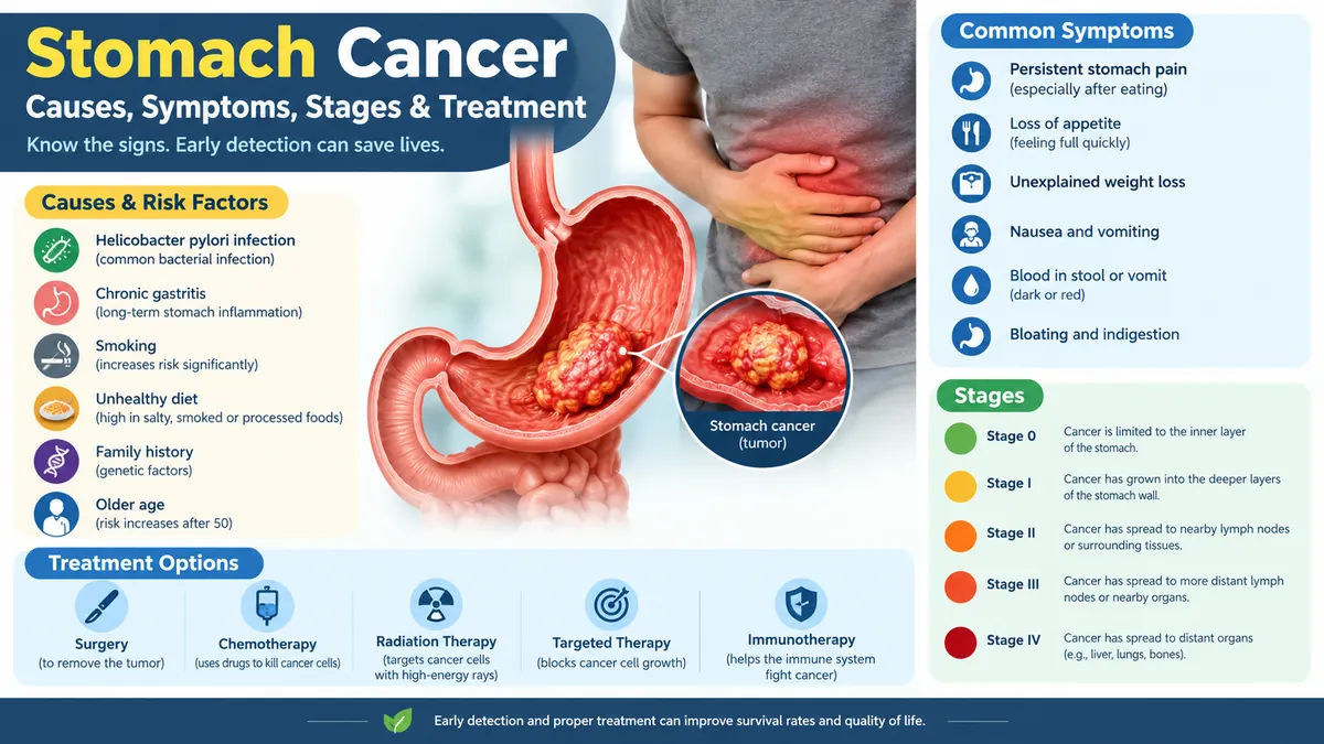 Stomach Cancer: Causes, Symptoms, Stages & Treatment